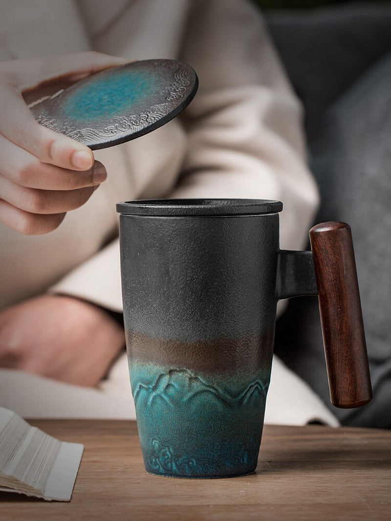 Creative Retro Mug Ceramic Large Tea Cup Coffee Handmade Pottery Mug Cups  and Mugs Business Gift Set Bol Traditionnel Chinois